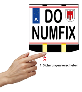 numfix_AT_M_SK_Montage Licence plate holder for Austria with 3D letters