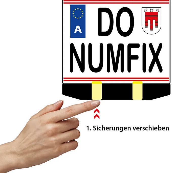 numfix_AT_M_SK_Montage Licence plate holder for Austria with 3D letters