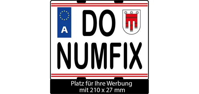 numfix_AT_M_S_Titel Licence plate holder for Austria with 3D letters