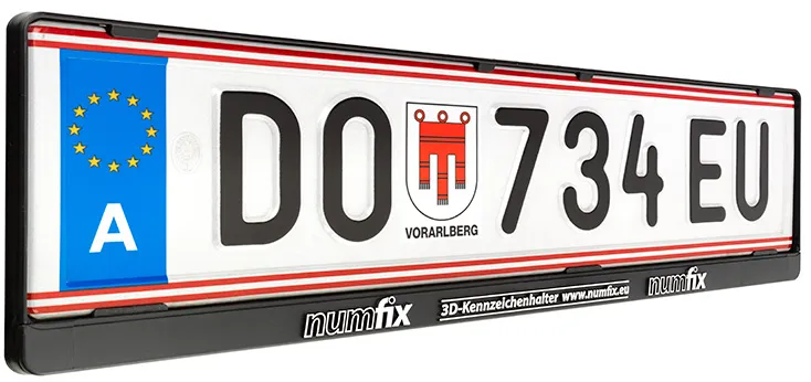 numfix_AT_S_Studio Licence plate holder for Austria with 3D letters